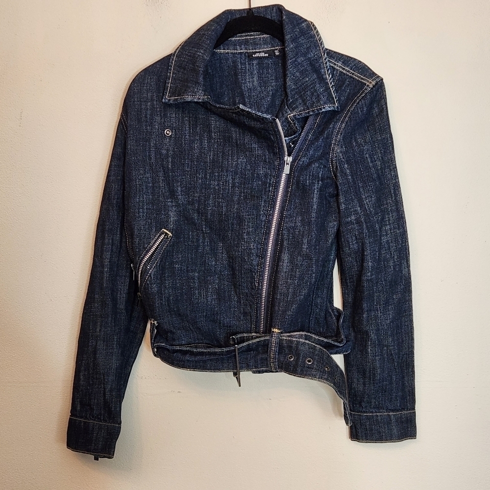 KATE SPADE SATURDAY BELTED JEAN JACKET W ZIPPER